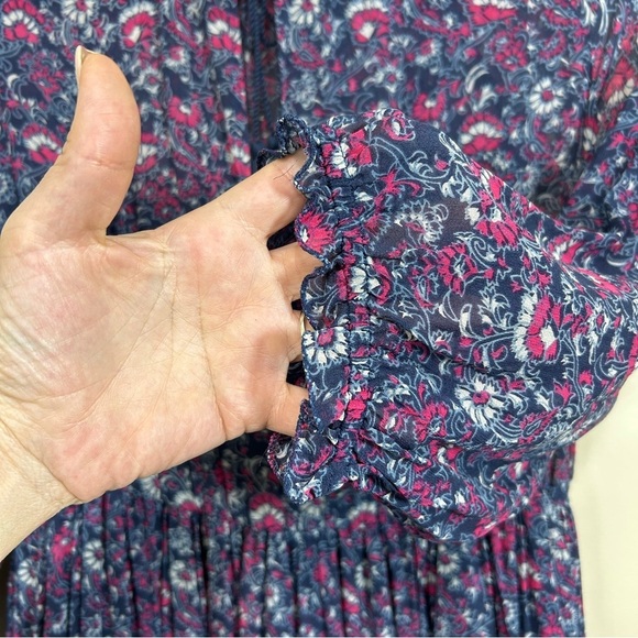 🌟 Ulla Johnson Women's Ollie Silk Floral Mini Dress Blue Pink Size 2 - Picture 4 of 11